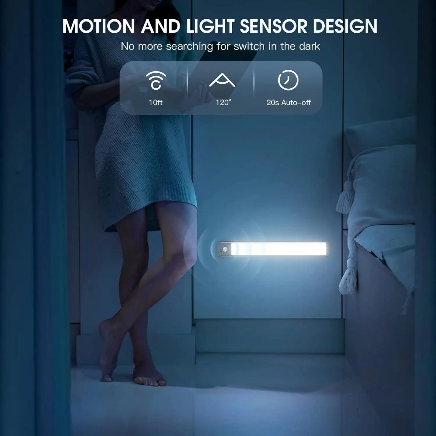 Wireless LED Cabinet Lights - Rechargeable & Magnetic